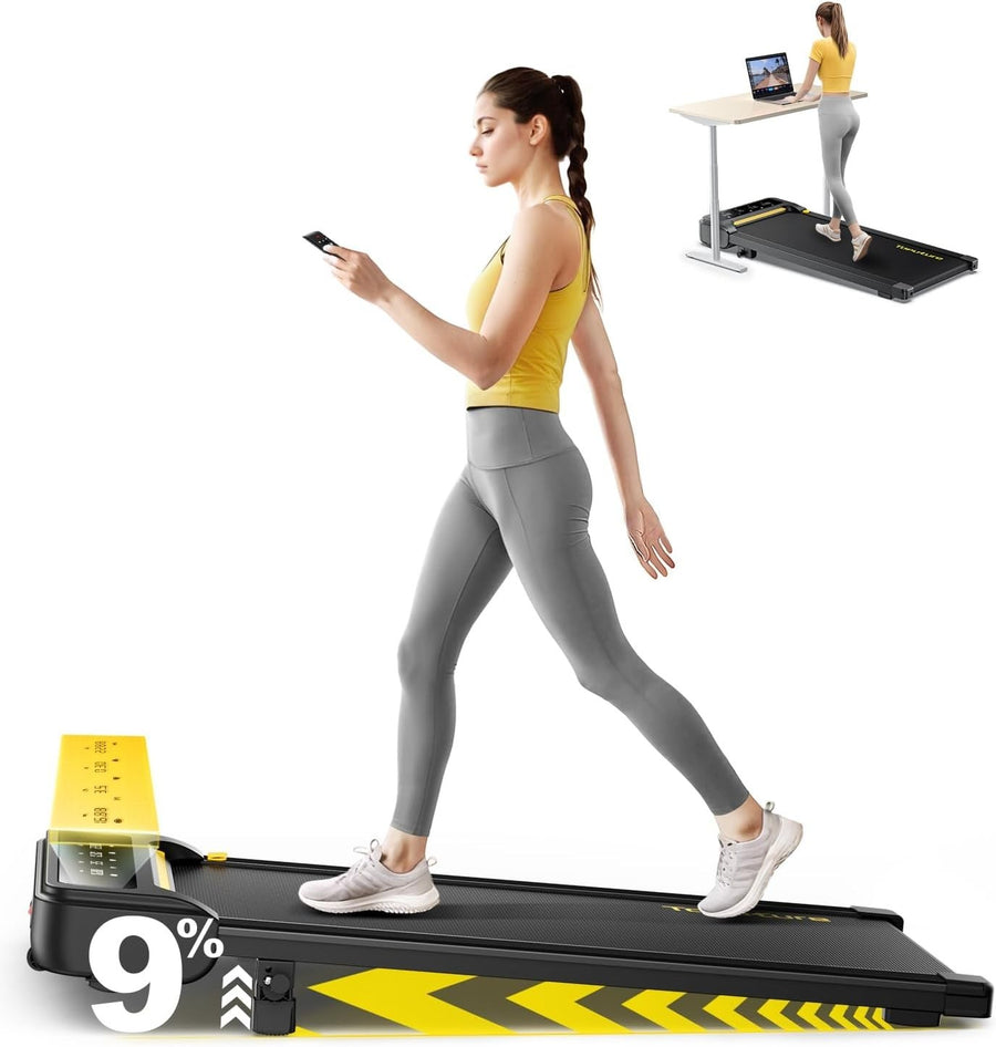 Under Desk Treadmill 2.5HP Home Walking Running Pad 9% Incline LED Display