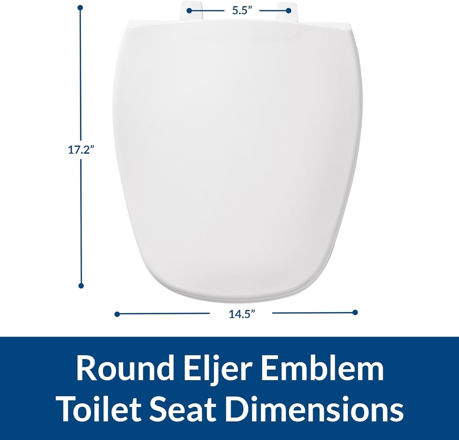 Round White Plastic Toilet Seat Closed Front Top-Tite Easy Install