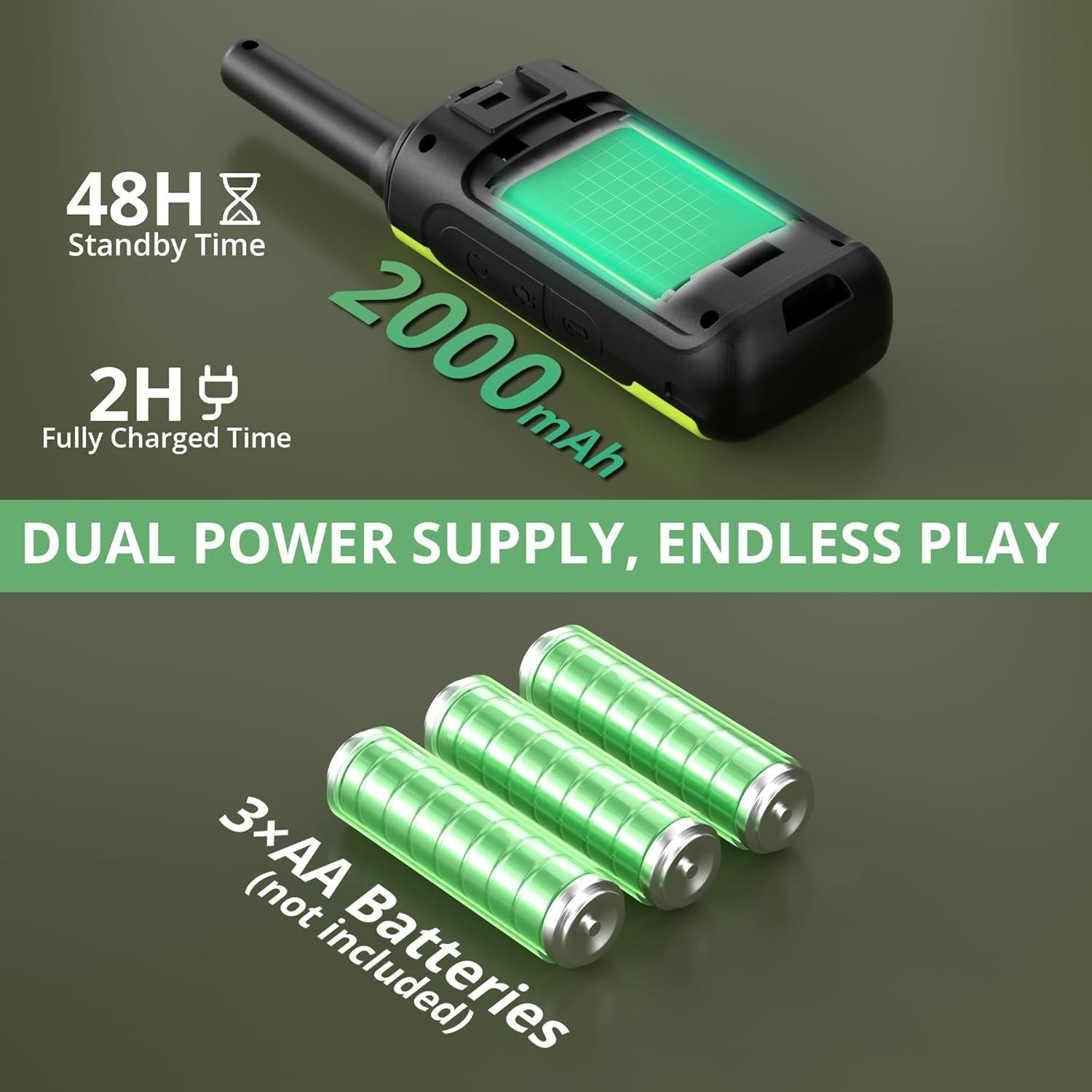 Kids Walkie Talkies Rechargeable 3 Pack PMR446 VOX Long Range USB-C