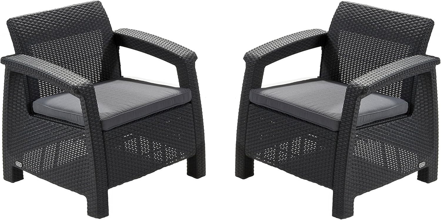 Outdoor 4-Seater Rattan Sofa Set with Cushions & Accent Table - Weatherproof