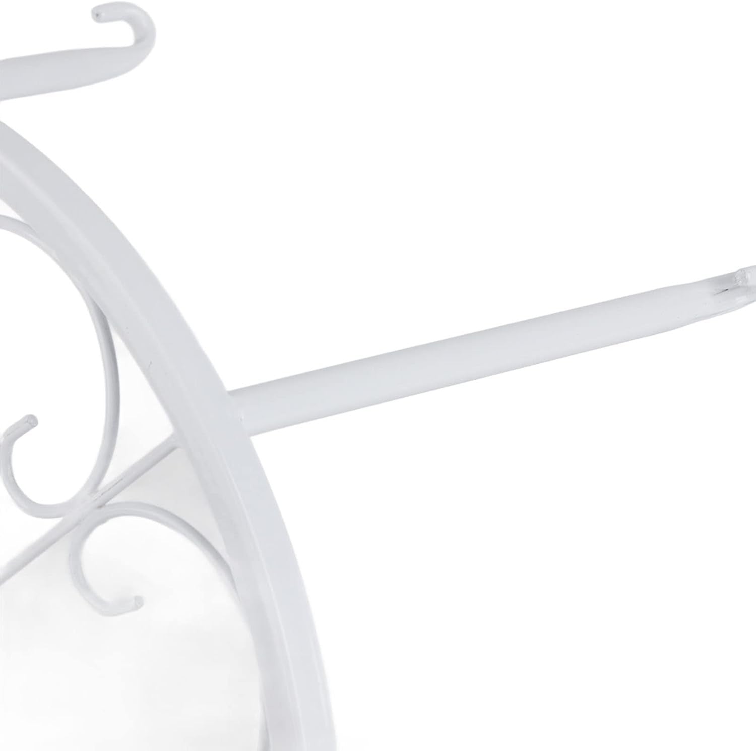 White Metal Plant Stand Round Iron Flower Pot Holder Indoor Outdoor Balcony