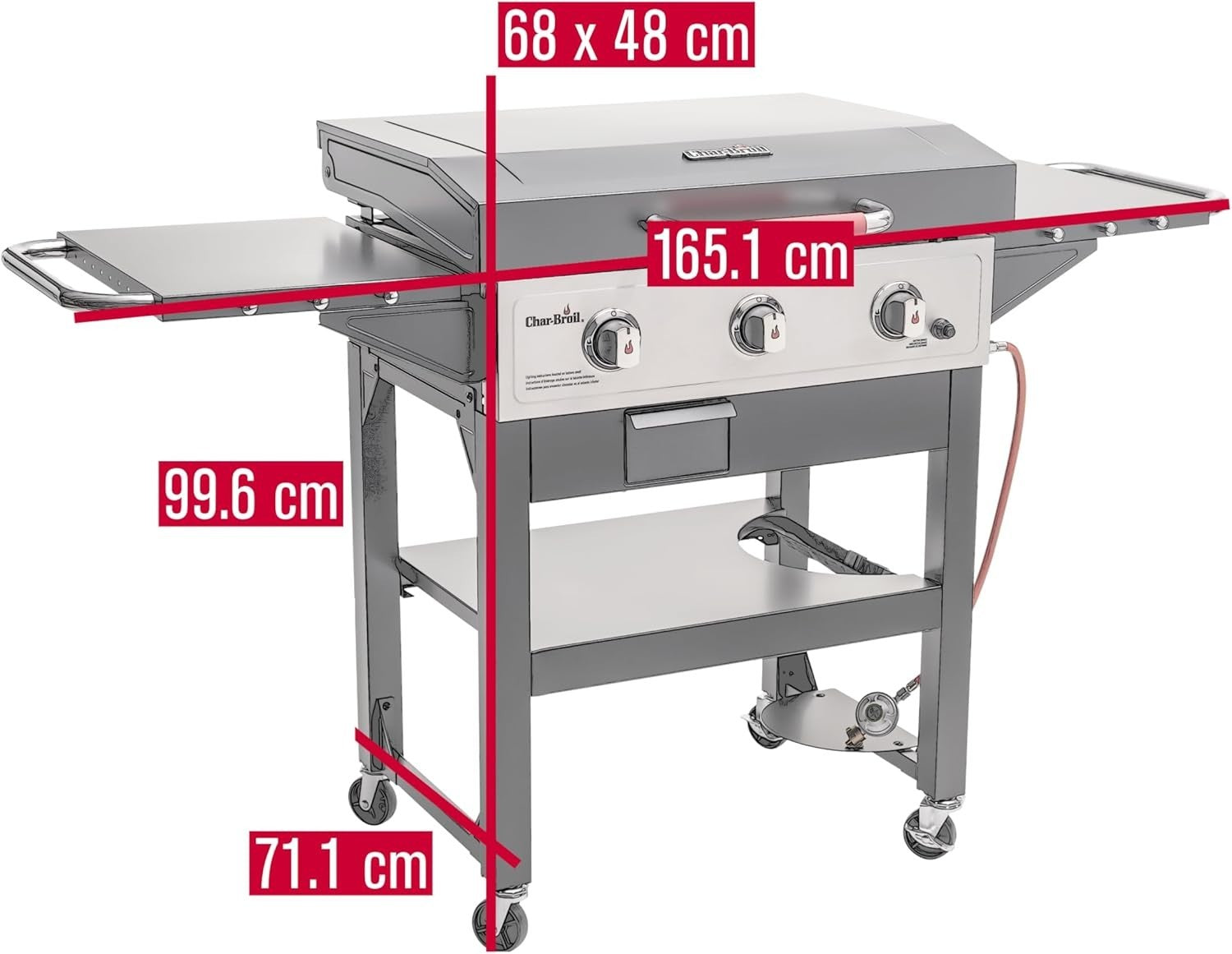 3 Burner Gas Griddle BBQ Outdoor Flat Top Grill Cast Iron Plate