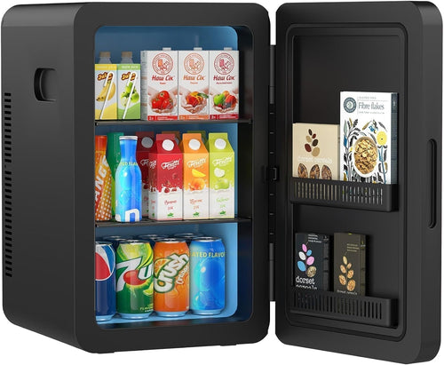22L Mini Fridge Cooler & Warmer | Portable, Adjustable Shelves, 30 Cans