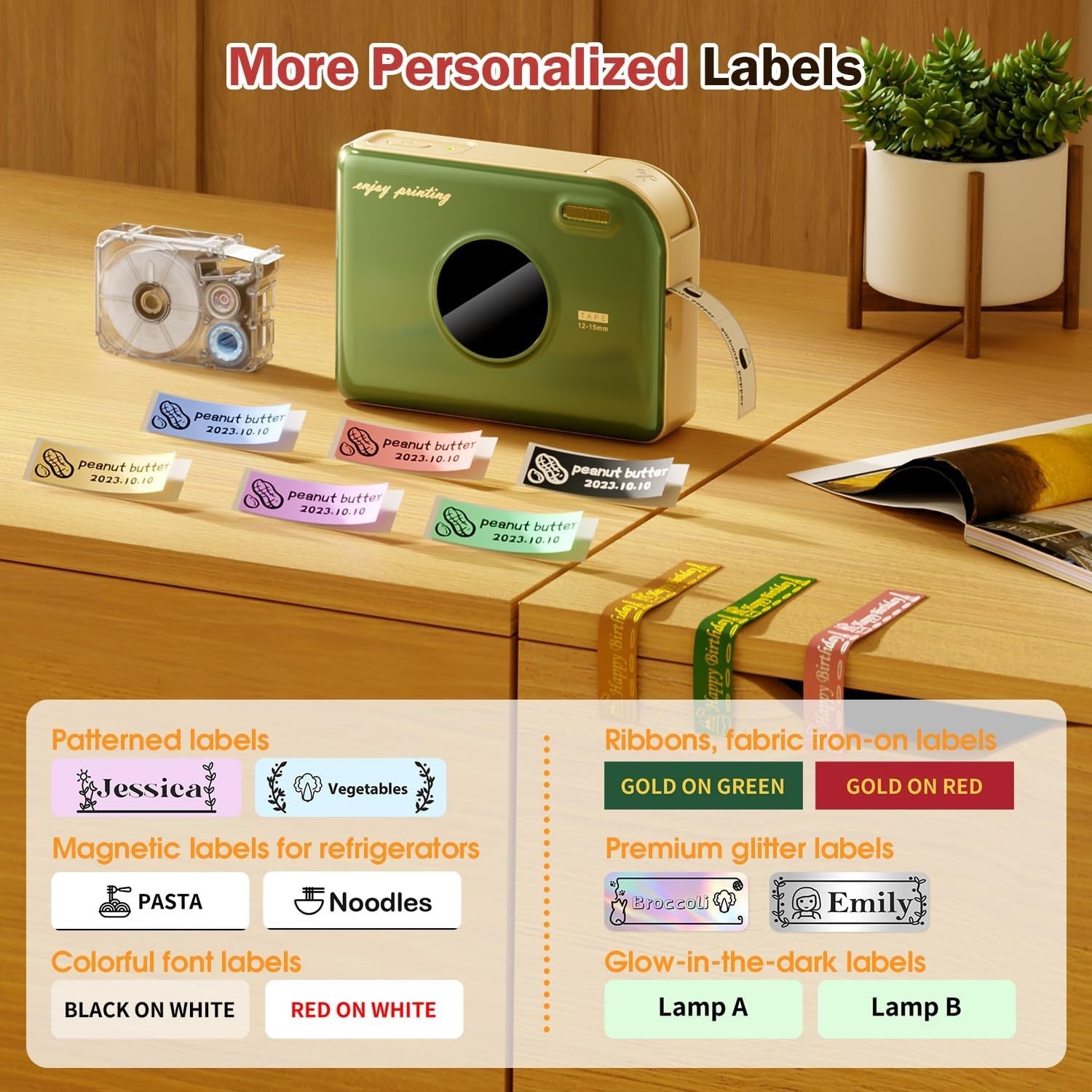 Mini Bluetooth Label Printer Portable Thermal Sticker Maker for Home & Office