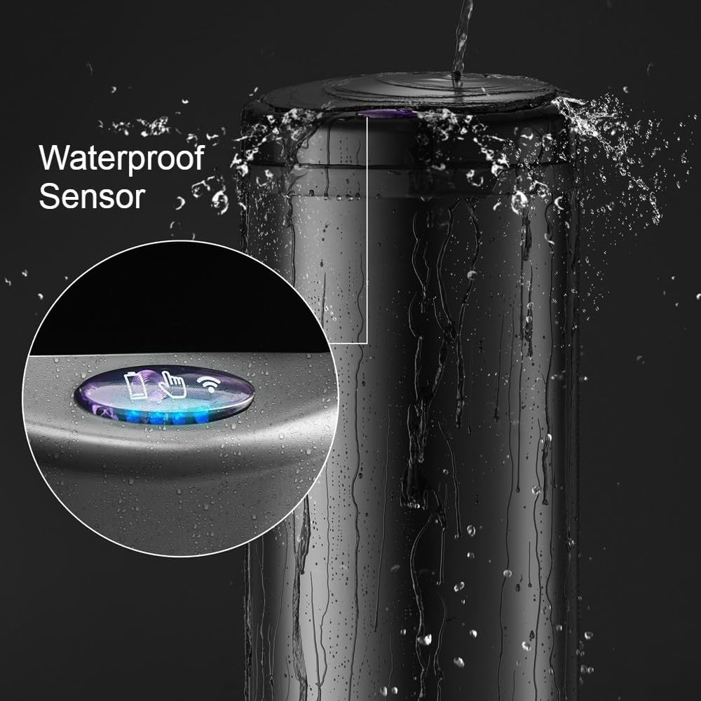 50L Motion Sensor Kitchen Bin Black Undercounter Stainless