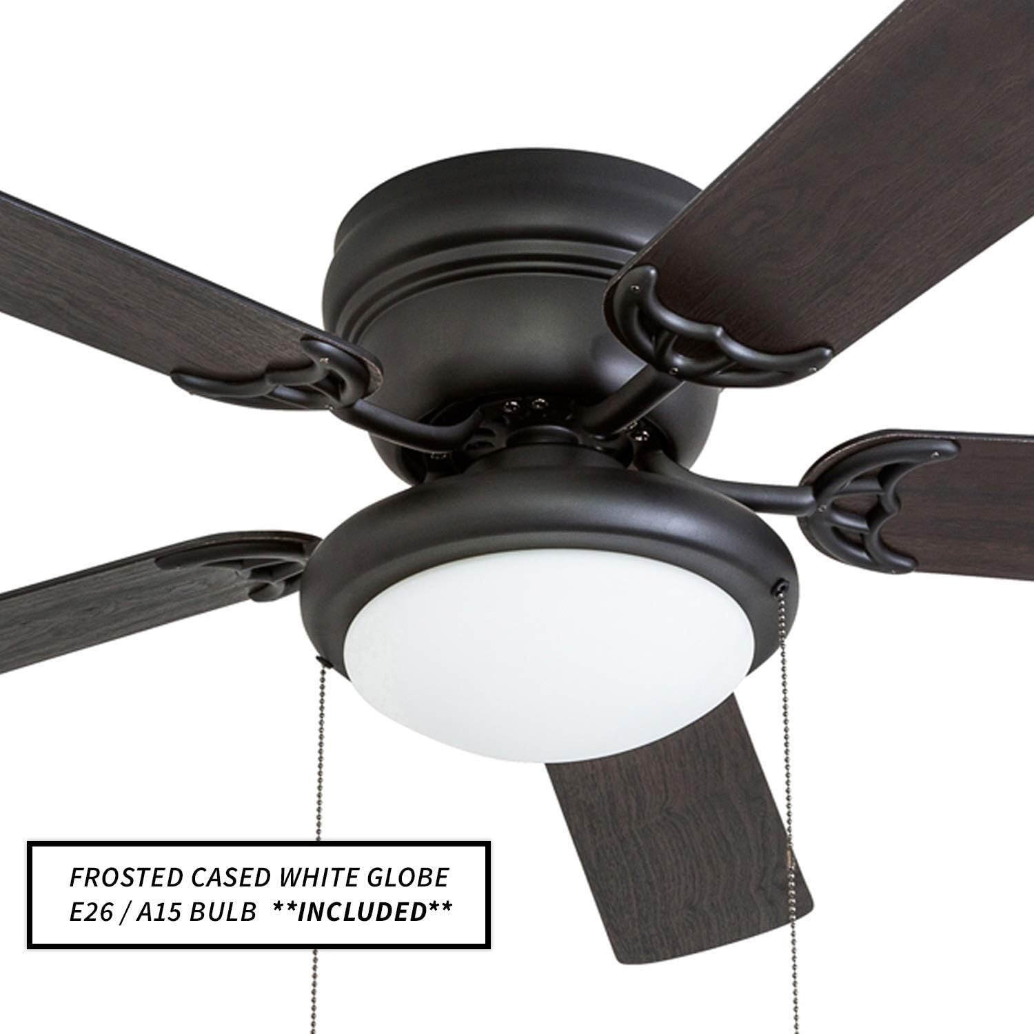 Portage Bay 52" Ceiling Fan with Light, Reversible Blades, Matte Black