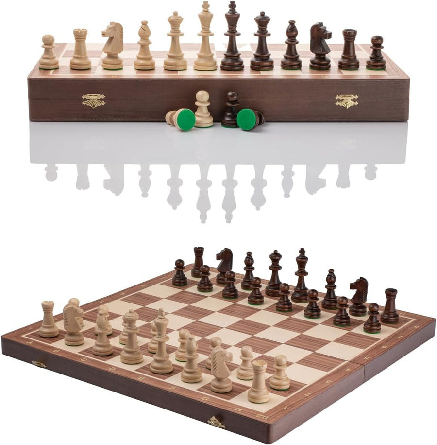 54cm Luxury Tournament Wooden Chess Set – Weighted Staunton No.6 Pieces