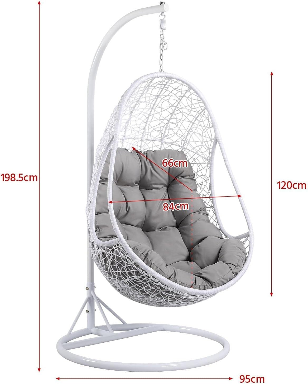 Rattan Hanging Egg Chair with Stand | Indoor Outdoor Hammock Seat