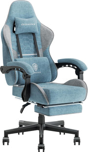 Ergonomic Gaming Chair with Footrest Massage 150kg Blue Grey