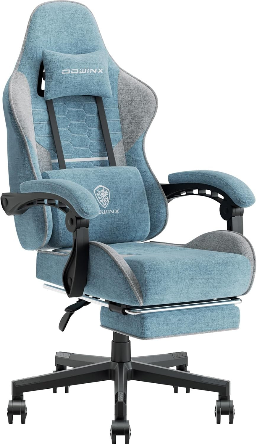 Ergonomic Gaming Chair with Footrest Massage 150kg Blue Grey