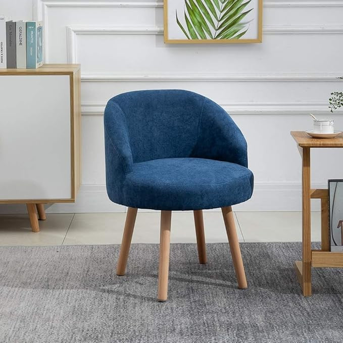 Set of 2 Blue Accent Tub Chairs Small Lounge Sofa Upholstered Fabric