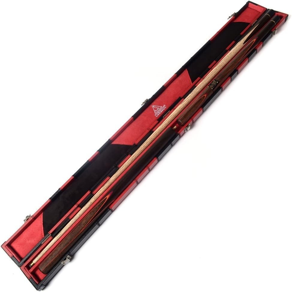 57" 3/4 Joint Ash Snooker Pool Cue 9.5mm Tip Extensions Case