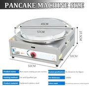 Commercial Crepe Maker 45cm Non-Stick Pancake Grill | Gas, Pro Use, Accessories