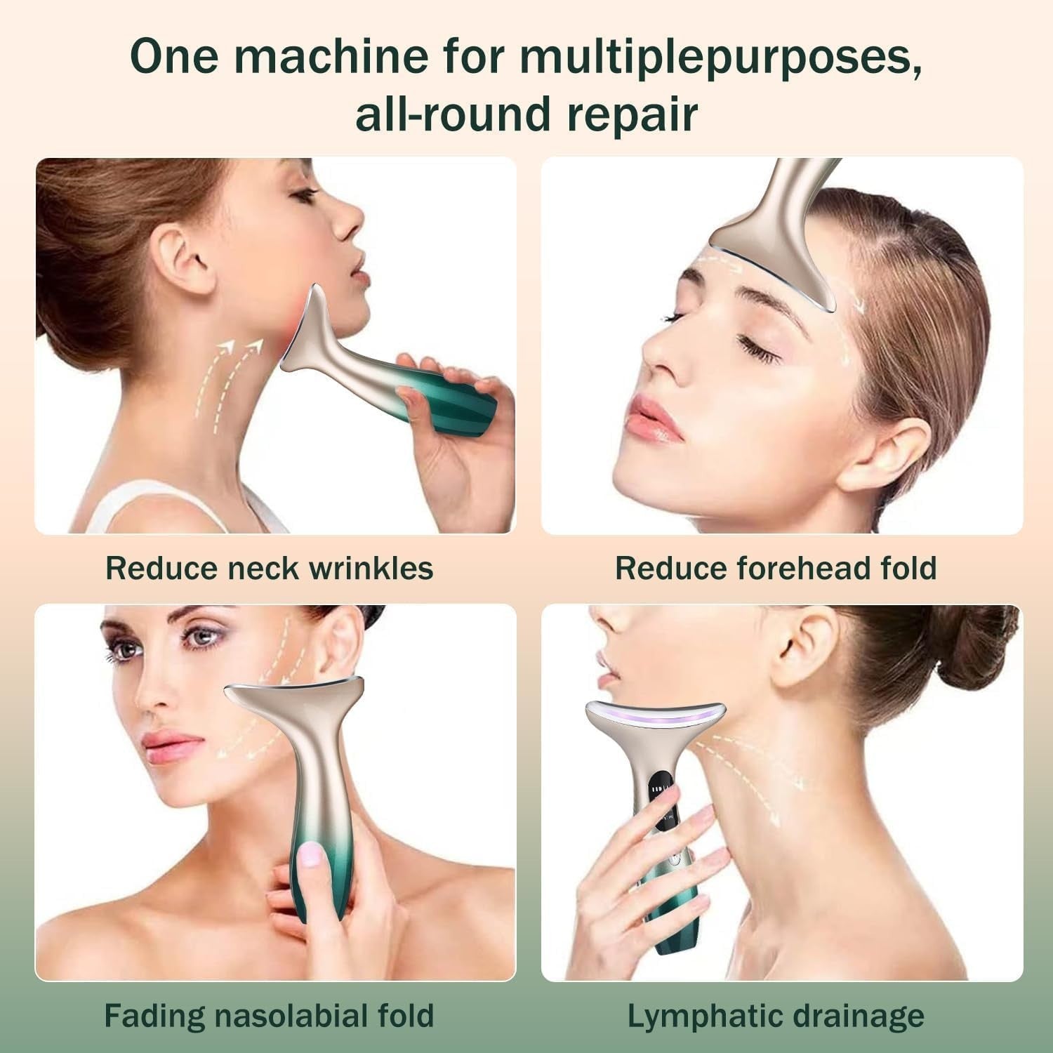 EMS Facial Massager Face Lifting Microcurrent LED Heat Sculpting