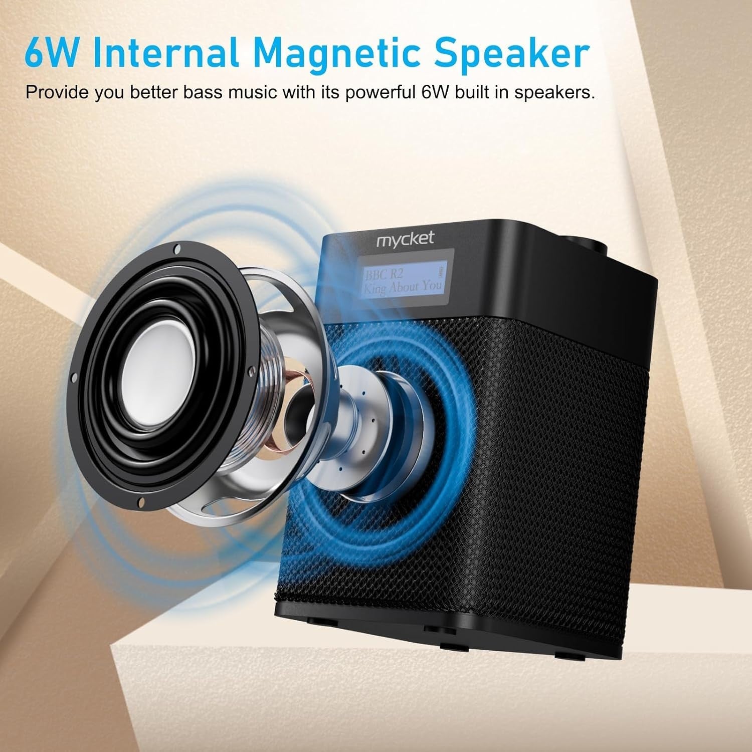 Portable DAB+ FM Radio Bluetooth USB Rechargeable 80 Preset