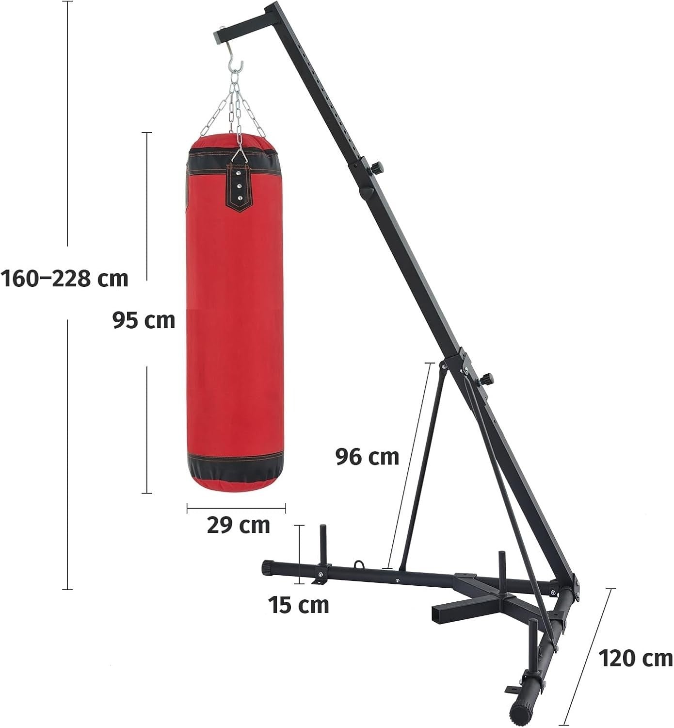 Adjustable Heavy Punch Bag Stand 100kg Capacity Free Standing Boxing Frame