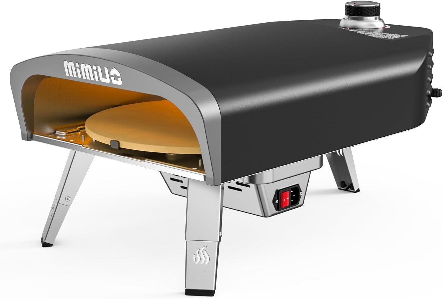 Outdoor Gas Pizza Oven | 13" Stone Rotating Grill w/ Peel, Cover & Regulator