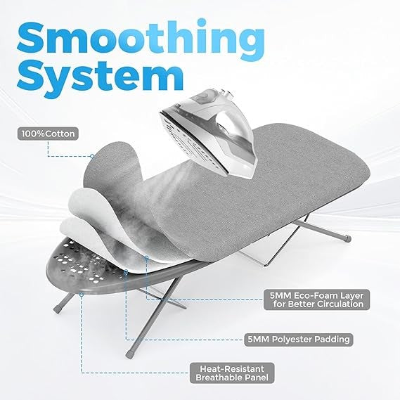 Foldable Tabletop Ironing Board Portable Non Slip Compact with Iron Rest