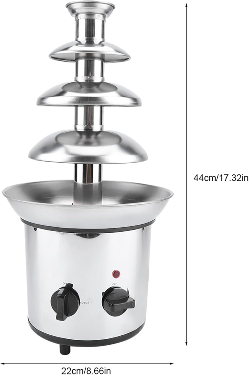 4 Tier Chocolate Fountain Machine Stainless Steel Fondue Melter Party