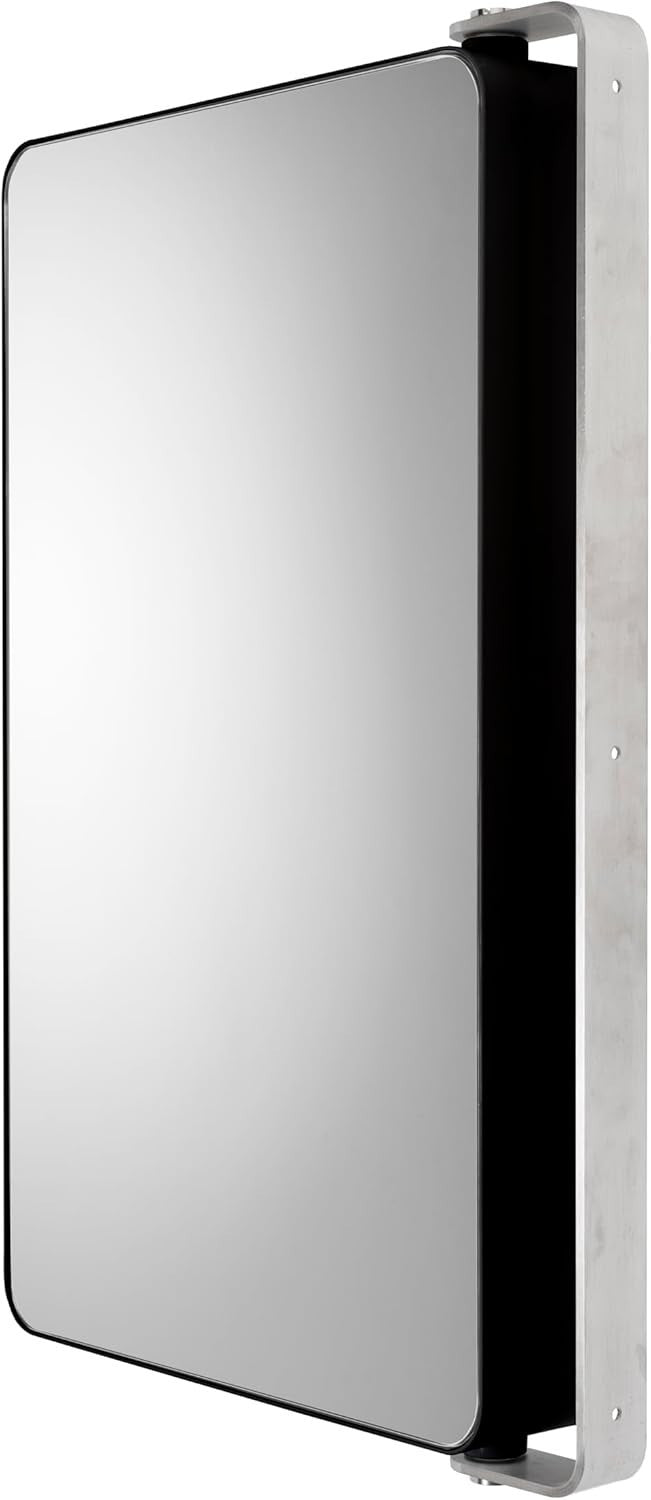 Rotating Bathroom Mirror Cabinet Wall Mounted with Storage Shelves