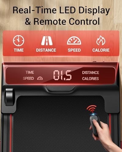 Under Desk Treadmill 16% Incline Compact Walking Pad Home Office Gym