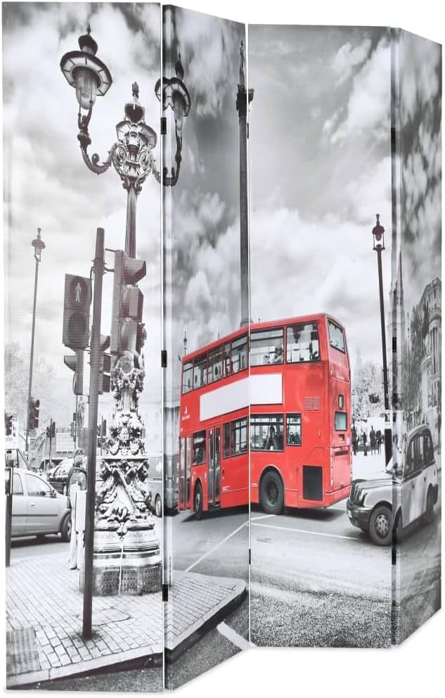 London Red Bus Folding Room Divider 160x170cm Modern Privacy Screen Decor