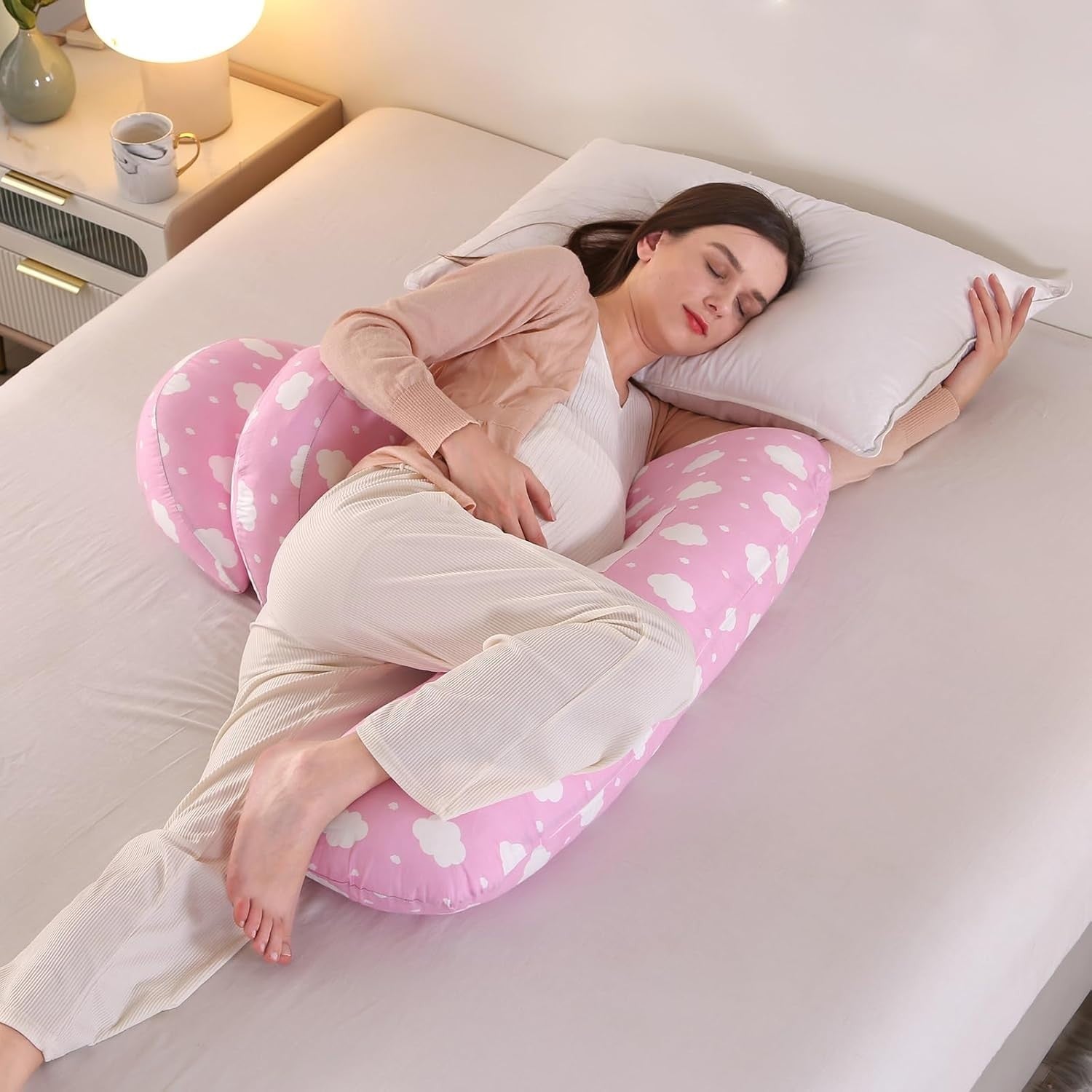 Pregnancy Pillow Side Sleeper Back Belly Hip Support Detachable Wedges