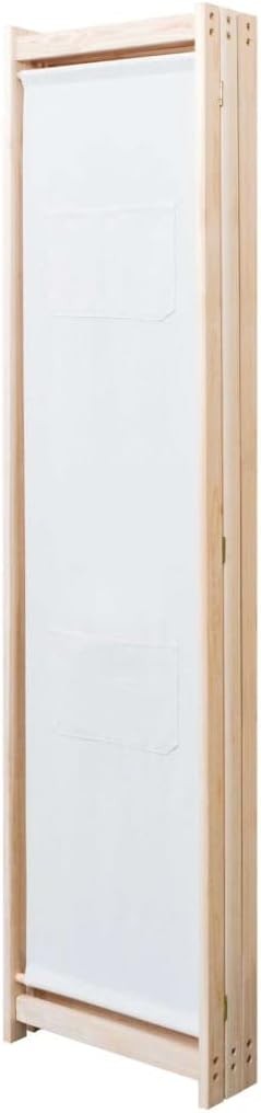 3 Panel Cream Folding Room Divider 120x170cm Fabric & Wood Privacy Screen