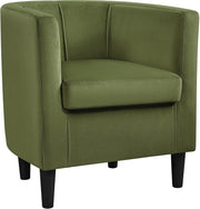 Velvet Tub Chair Armchair Green Lounge Barrel Seat Sofa Modern Upholstered