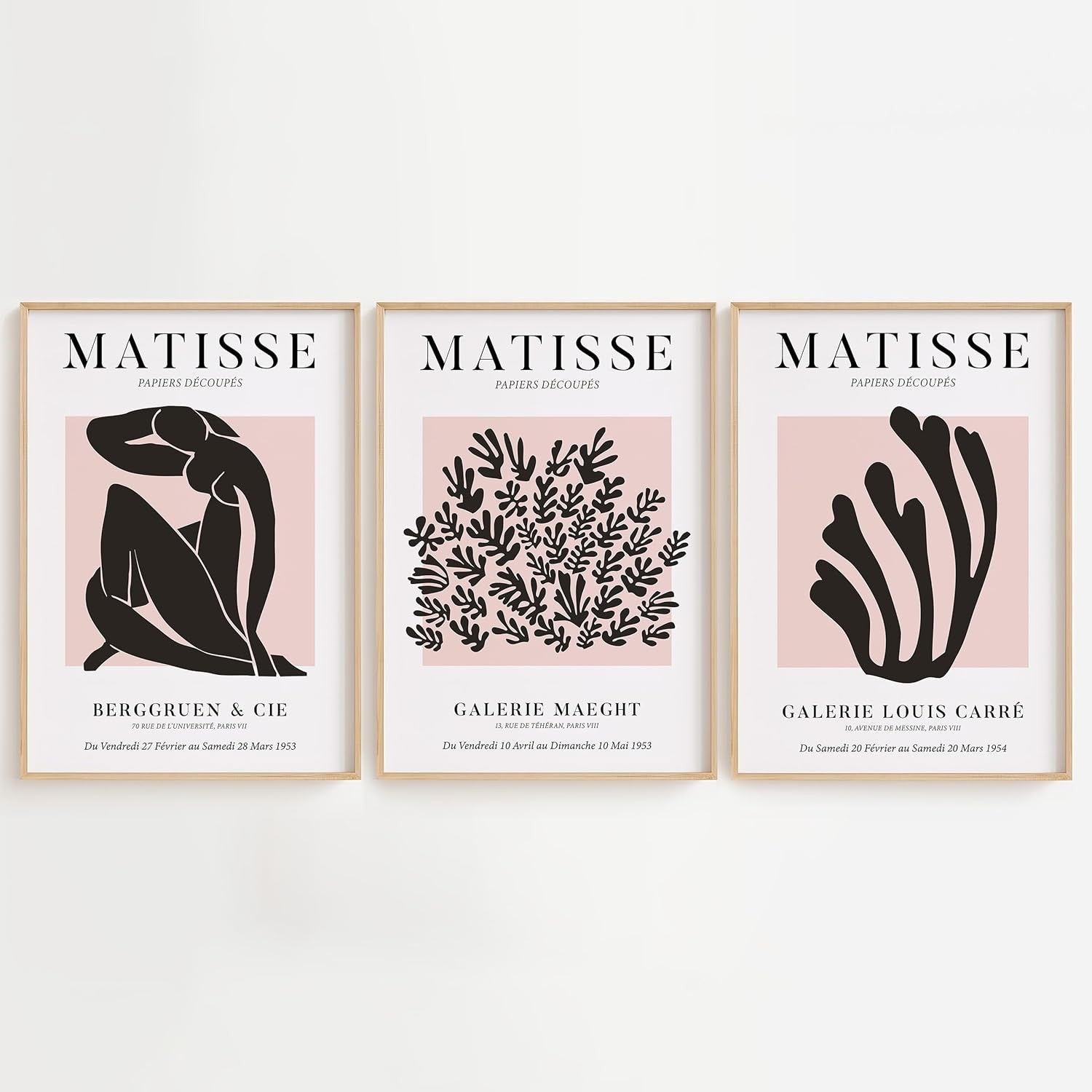 Set of 3 Abstract Gallery Wall Prints A4 Minimalist Posters