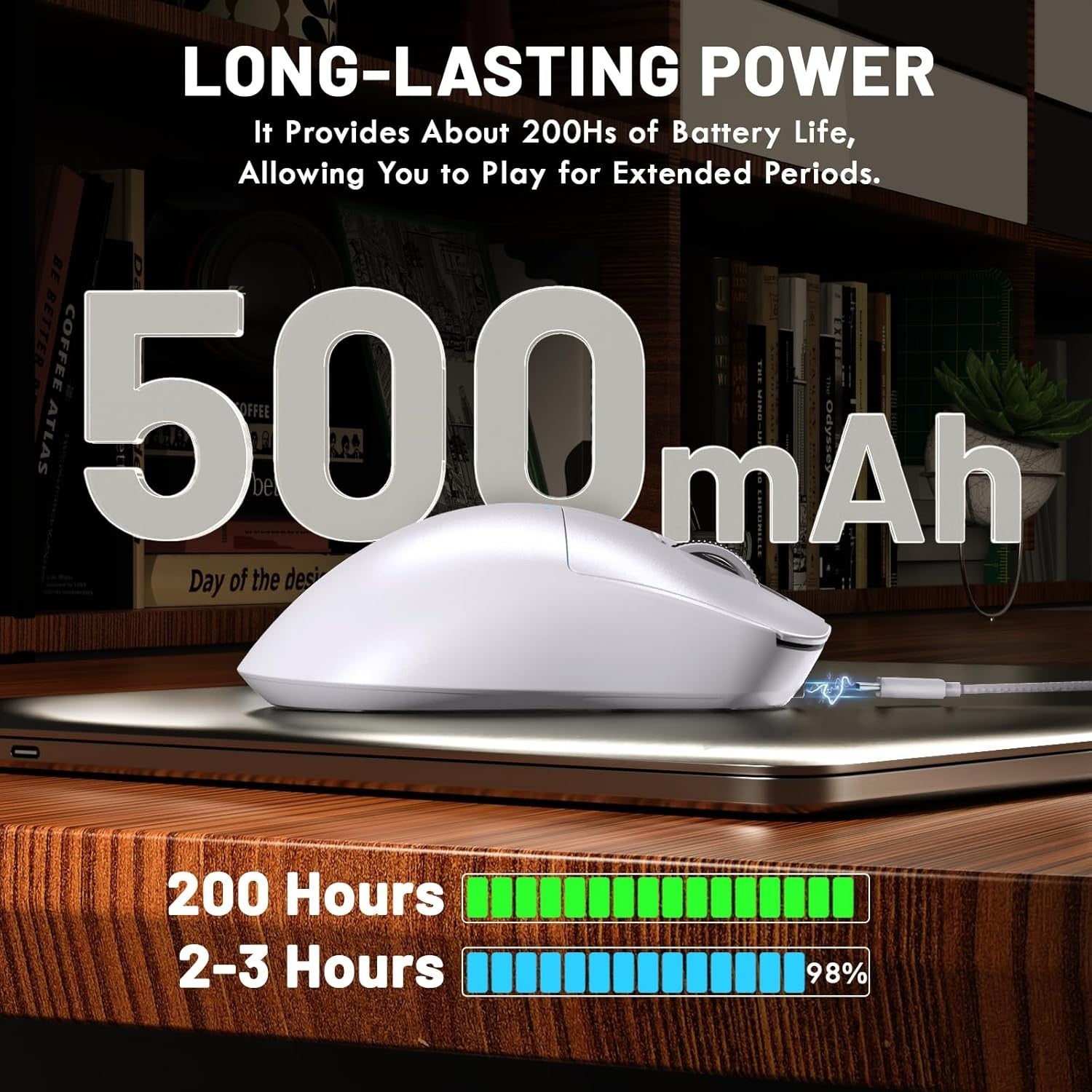 Wireless Gaming Mouse 24000 DPI RGB 2.4G Bluetooth USB Rechargeable