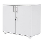 White Lockable Lateral Filing Cabinet 2 Door Office Storage Unit