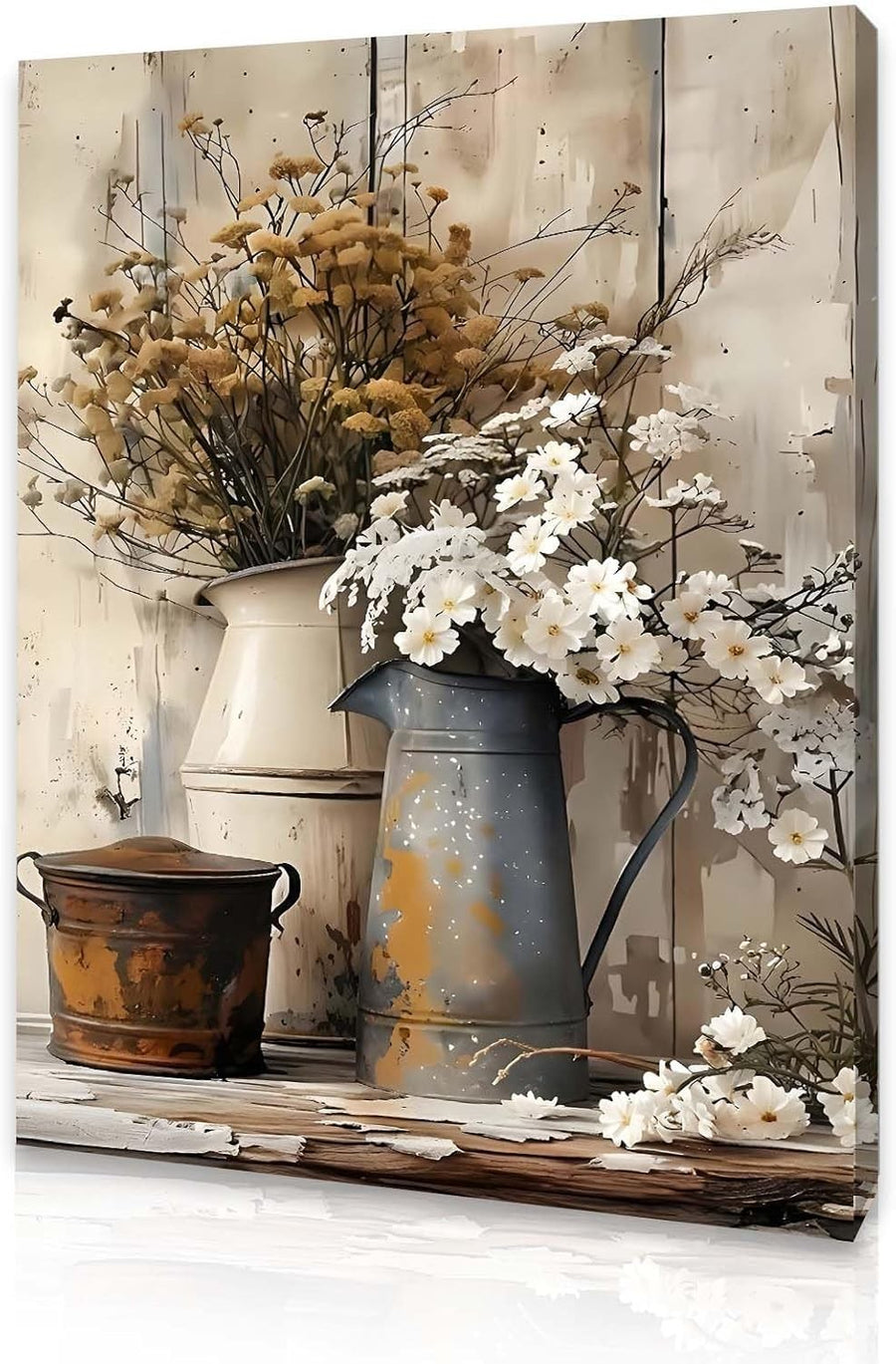 Modern Framed Canvas Wall Art 12x16 Water Resistant