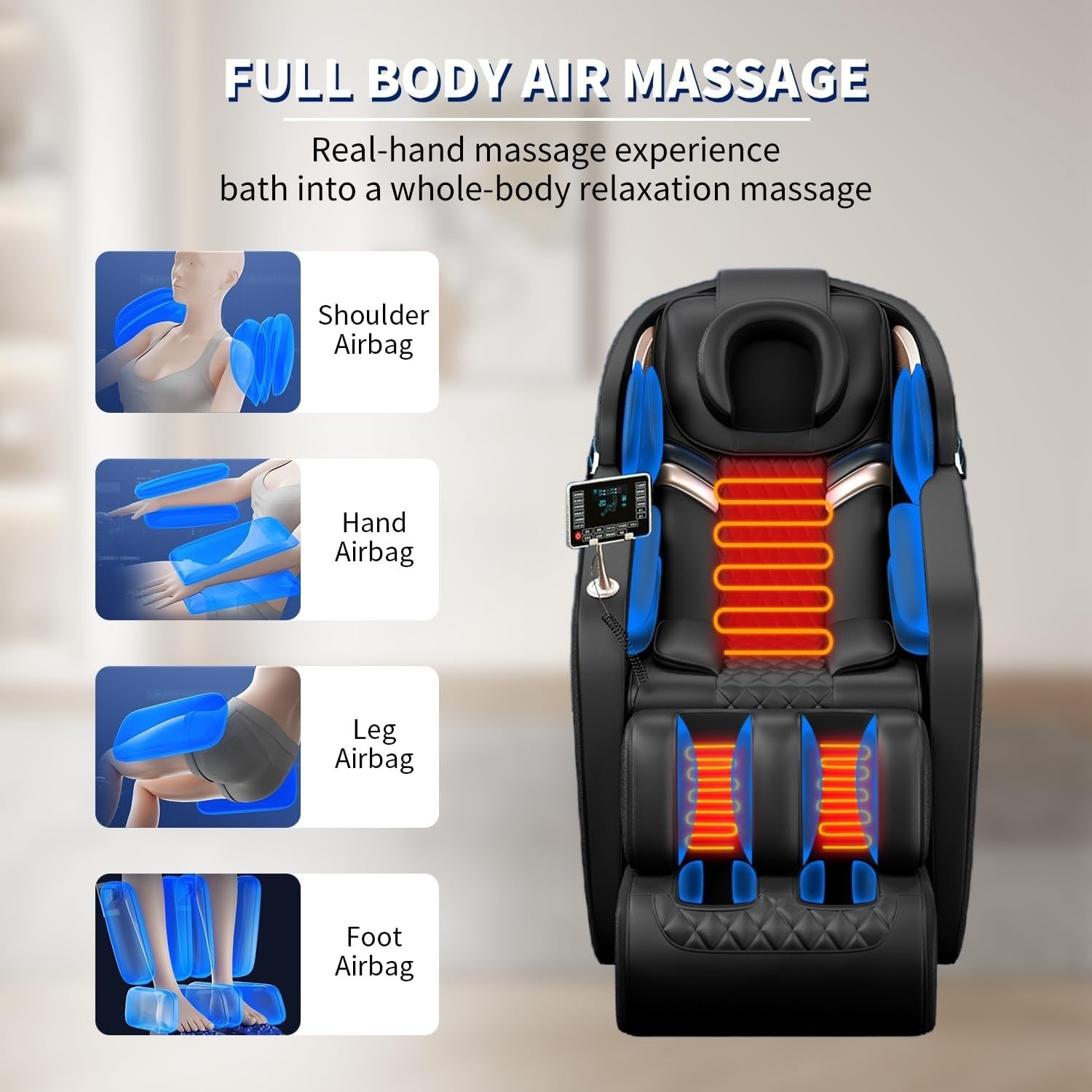 Full Body Electric Massage Chair Zero Gravity Recliner Heated with AI Voice
