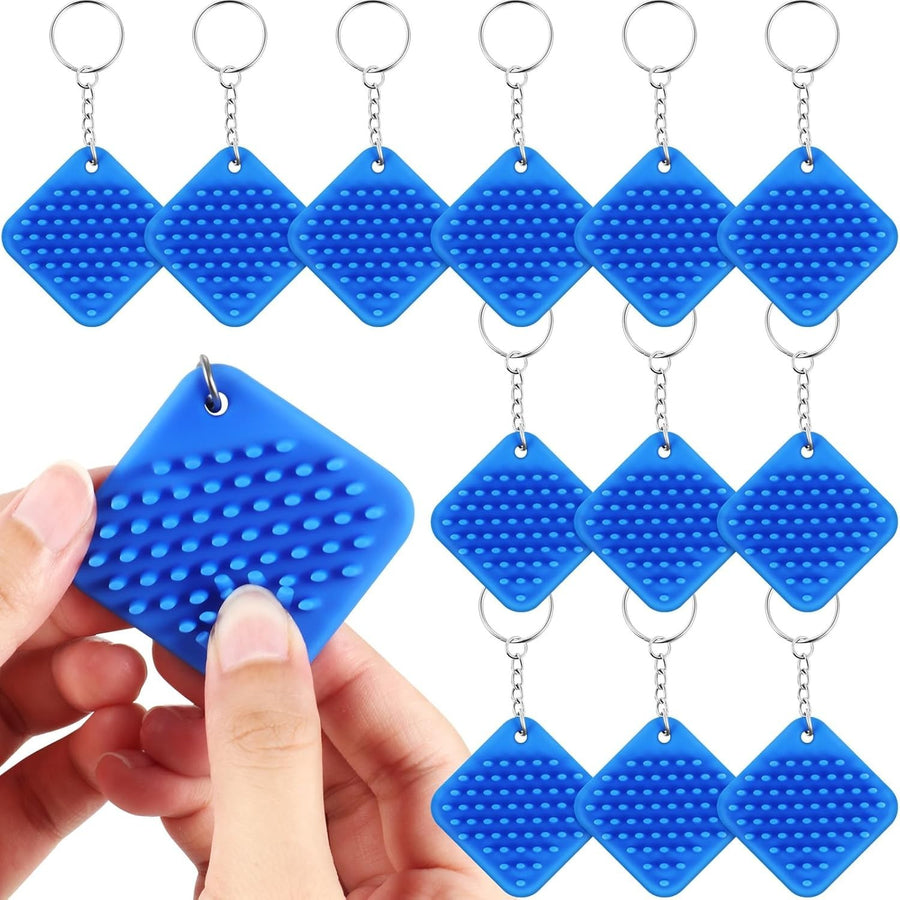 12PCS Mini Sensory Fidget Keychain Silicone Stress Relief Anxiety Toy