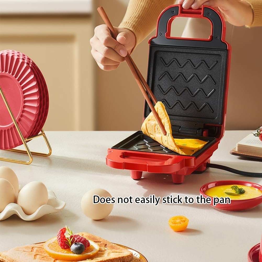 3-in-1 Electric Crepe Maker & Panini Press | Non-Stick, Compact Red