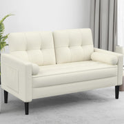 2 Seater Sofa Bed Beige | Comfy Small Couch for Lounge, Flat, Bedroom