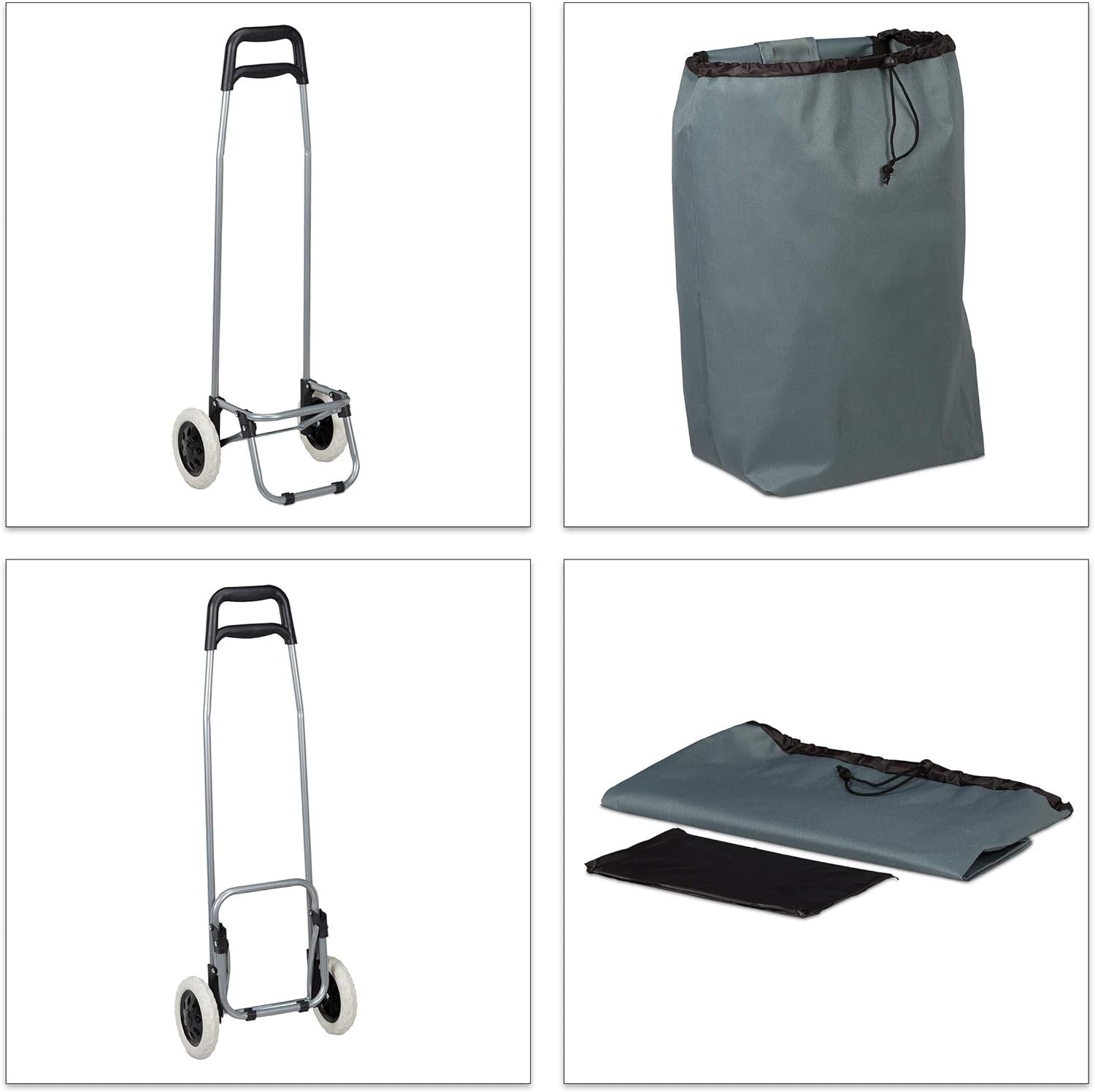 Folding Shopping Trolley Wheels Removable 28L Grocery Bag Lightweight