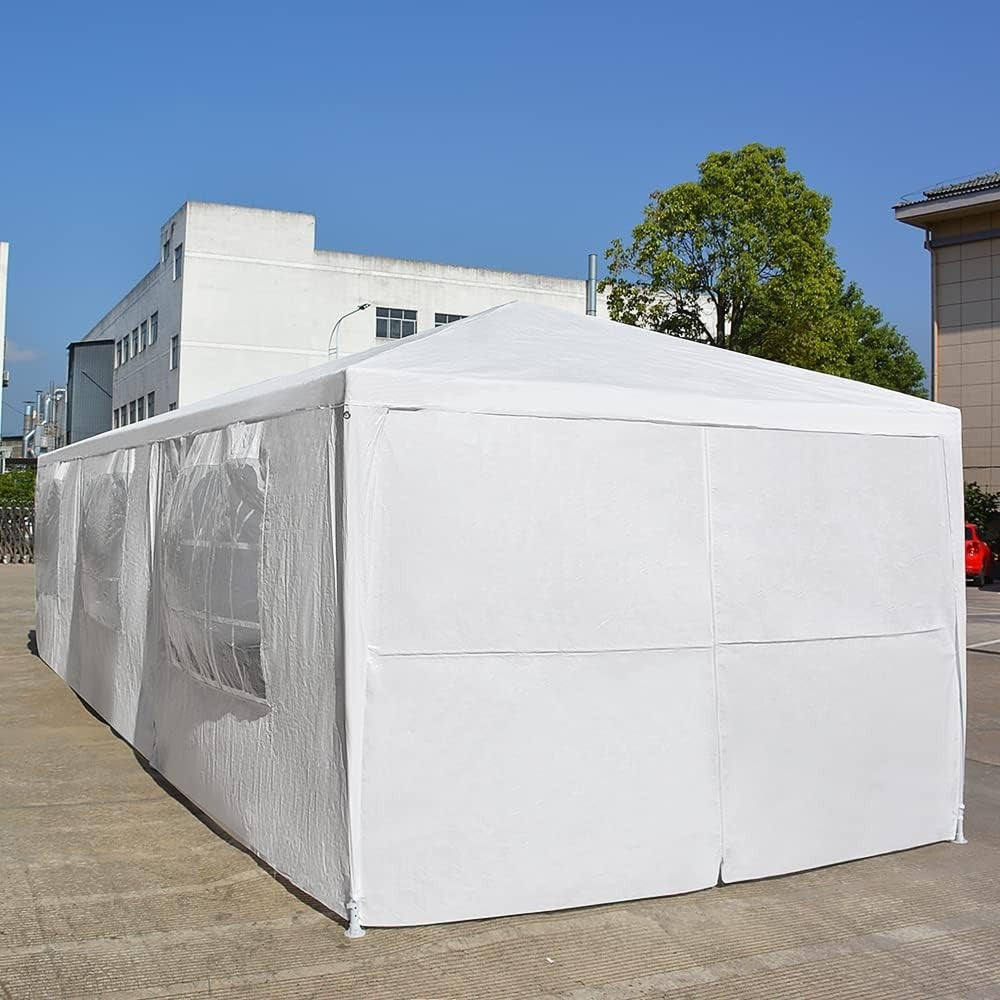 3x9M PE Garden Gazebo Party Tent Marquee Outdoor Wedding Canopy White
