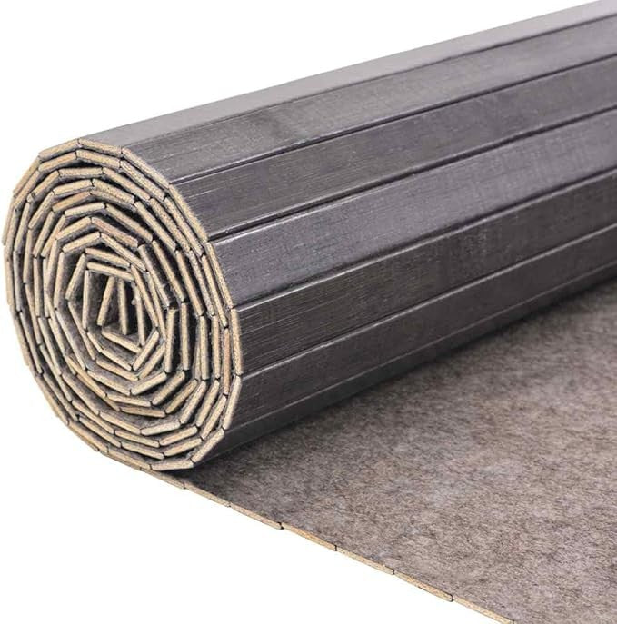 Grey Bamboo Room Divider 250x165cm Roll-Up Privacy Screen for Bedroom Office