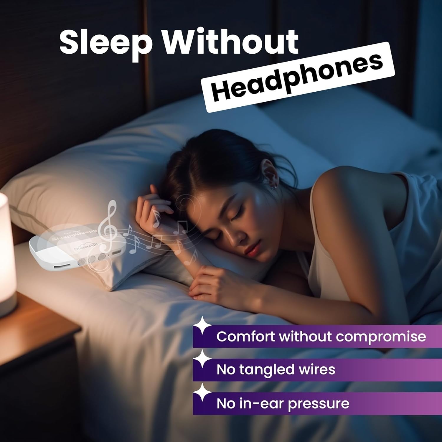 Under Pillow Sleep Speaker Bluetooth Bone Conduction Thin Side Sleeper