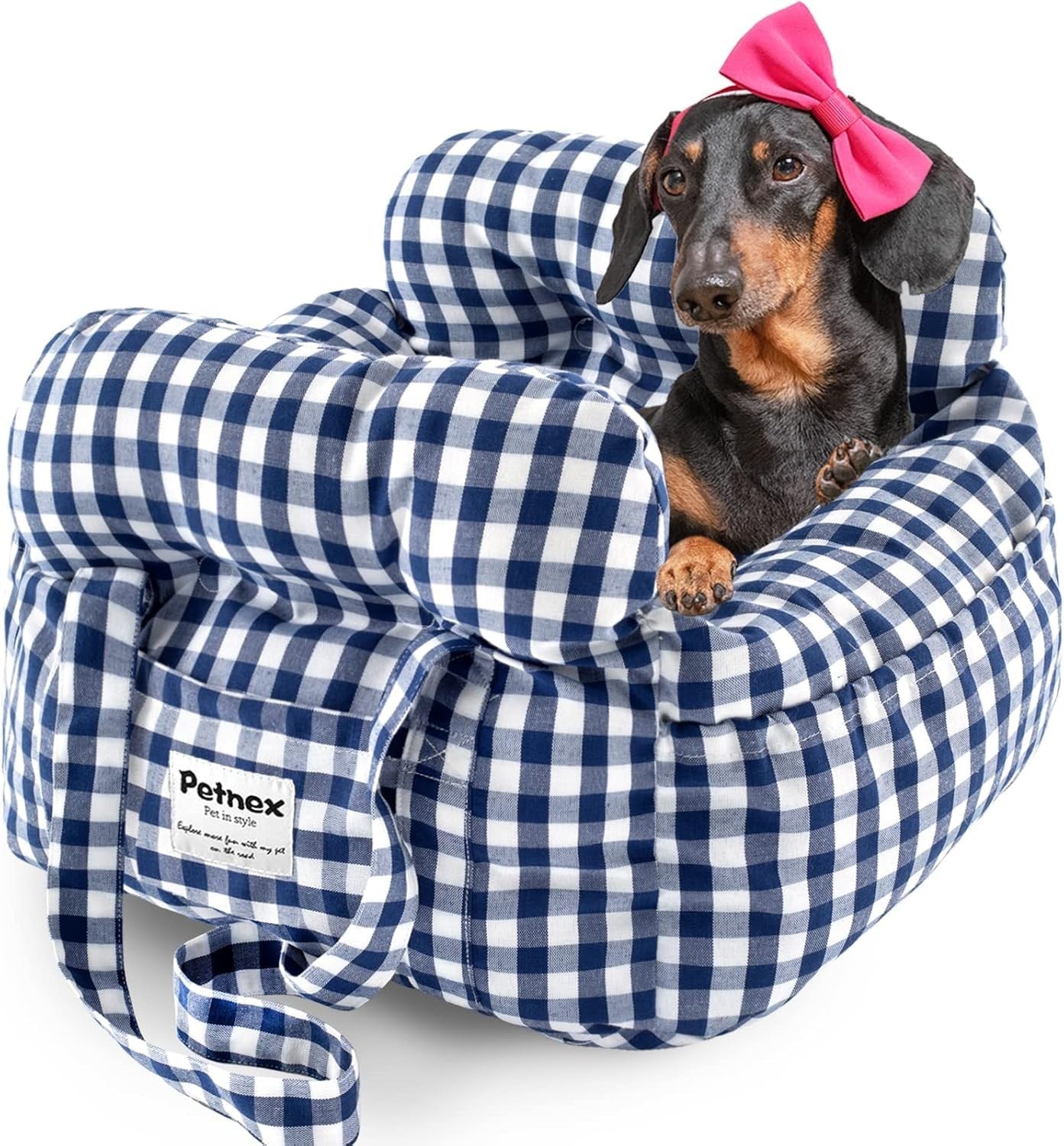 Dog Car Seat Booster Carrier Travel Bed Safety Leash Small Dogs Navy