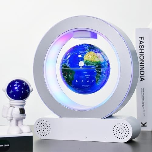 Color-Changing Floating Globe Bluetooth Speaker, Spinning Levitating Lamp