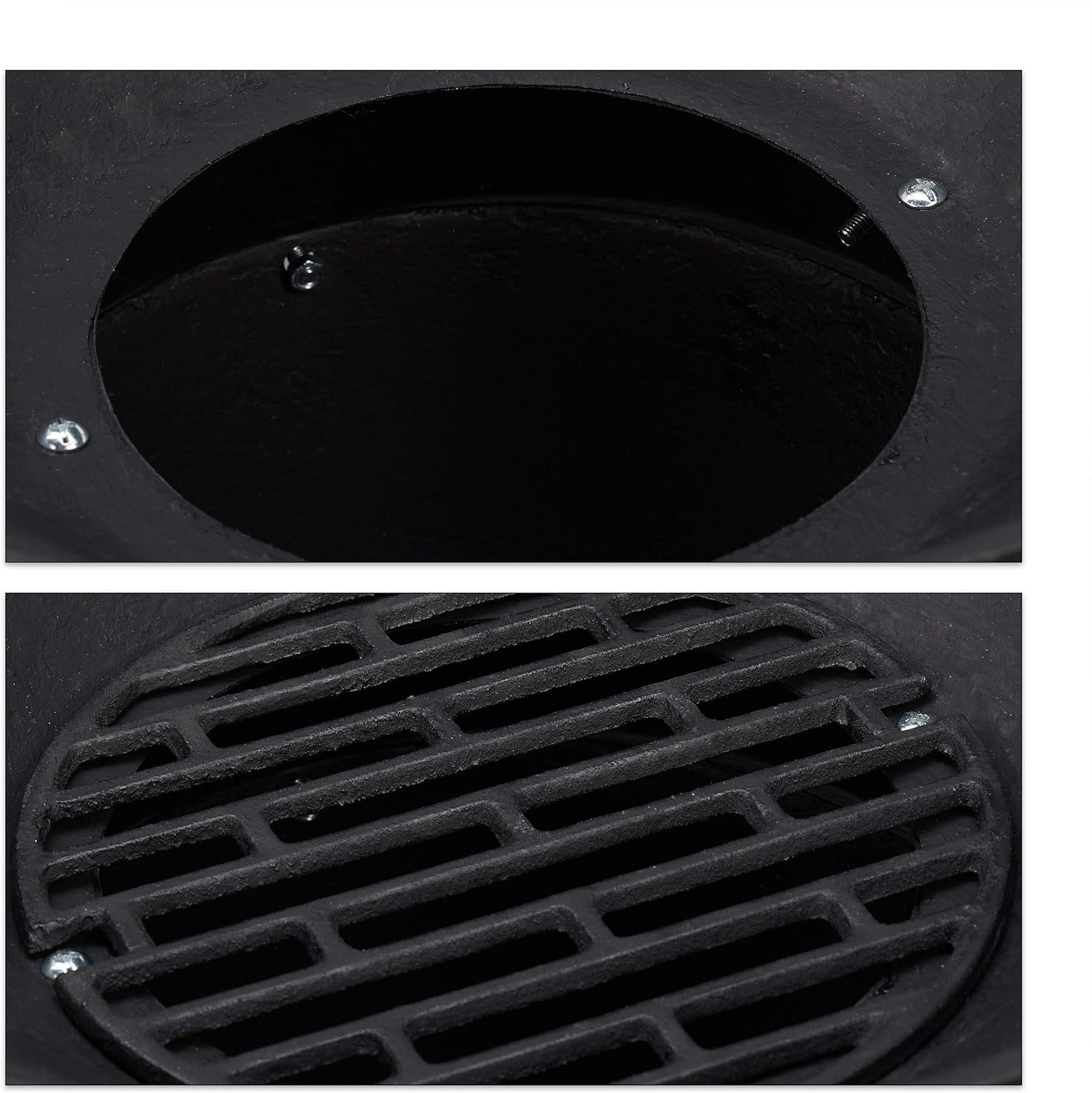 Cast Iron Charcoal BBQ Grill Adjustable Height Outdoor Garden Fire Pit Cooker