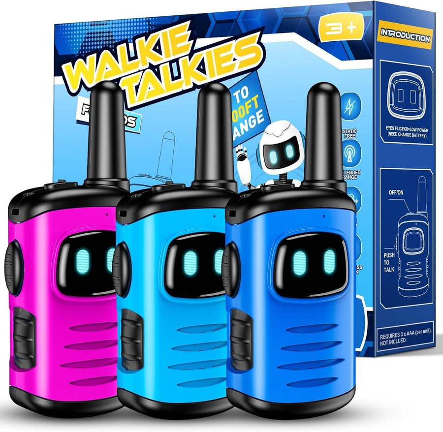 Kids Walkie Talkies 3 Pack Outdoor Toy Radios Long Range Boys Girls Gift