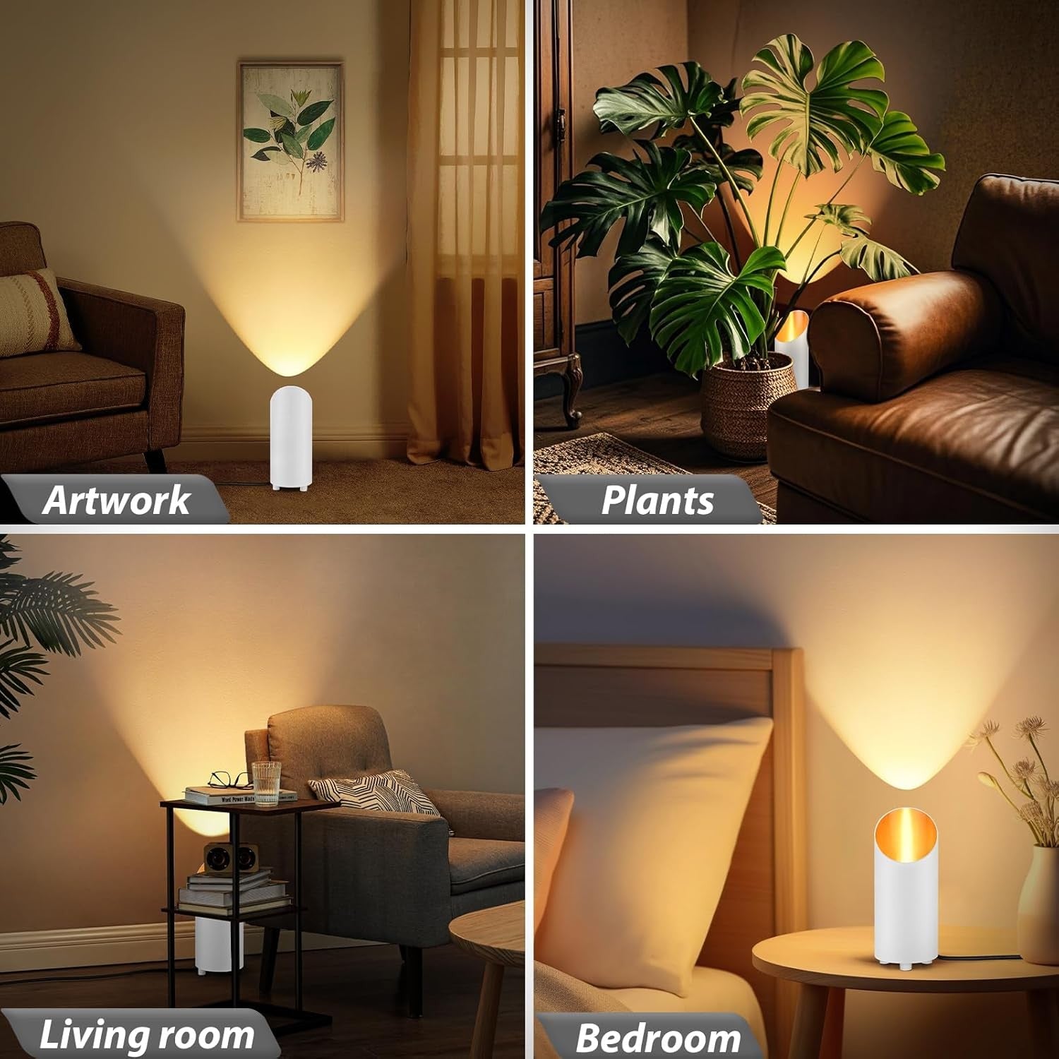 LED Uplight Floor Lamp Set of 2 Waterproof IP44 Warm White Indoor Lights