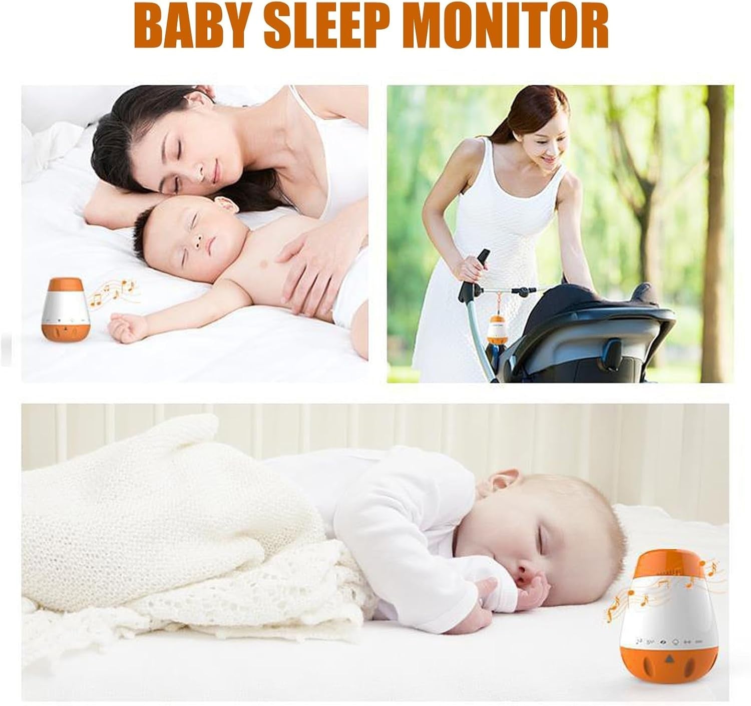 Rechargeable Baby White Noise Machine, Soothing Sleep Sound Generator