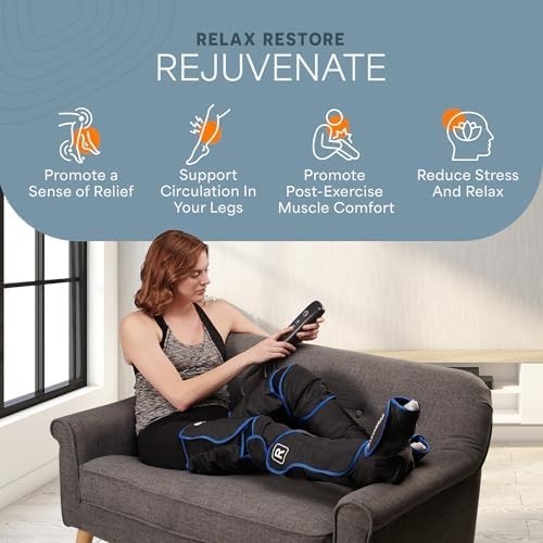 Heated Leg Compression Massager Boots for Circulation Pain Relief Recovery