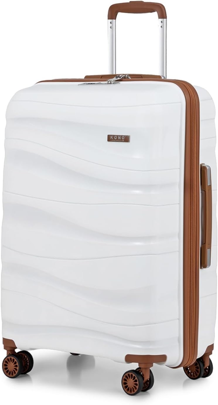 28in Extra Capacity Check In Suitcase Polypropylene Hard Shell TSA Wheels