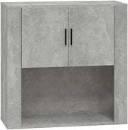 Concrete Grey Wall Cabinet with Ample Storage & Moisture-Resistant Finish